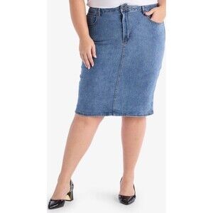Sweet Salt Light Wash Denim Pencil Skirt 16
